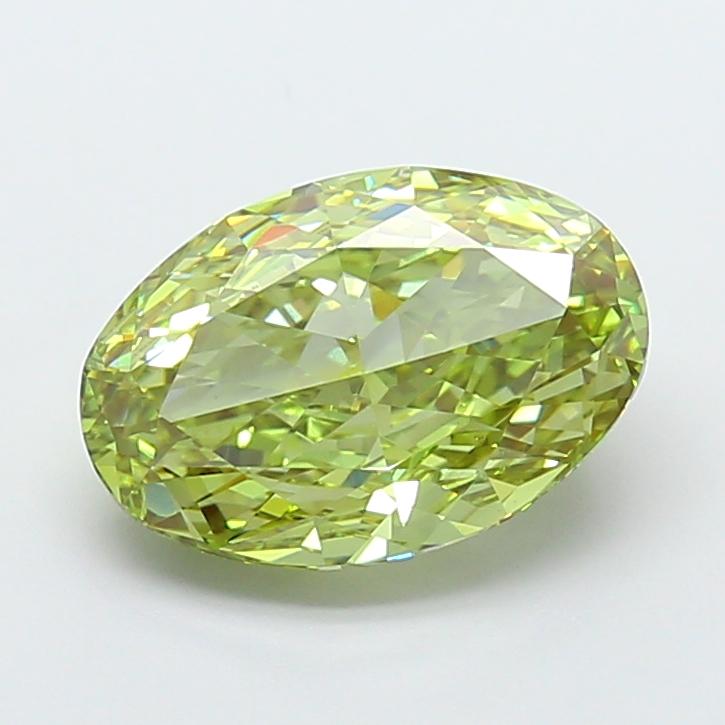 5.02 Ct. Fancy Vivid Green Oval Lab Grown Diamond