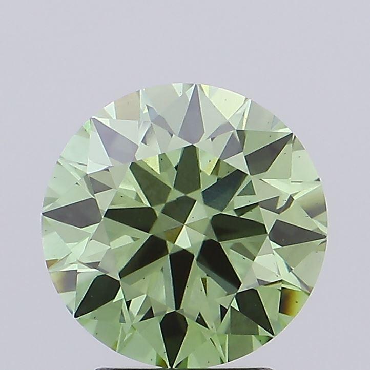 2.57 Ct. Fancy Vivid Green Round Lab Grown Diamond