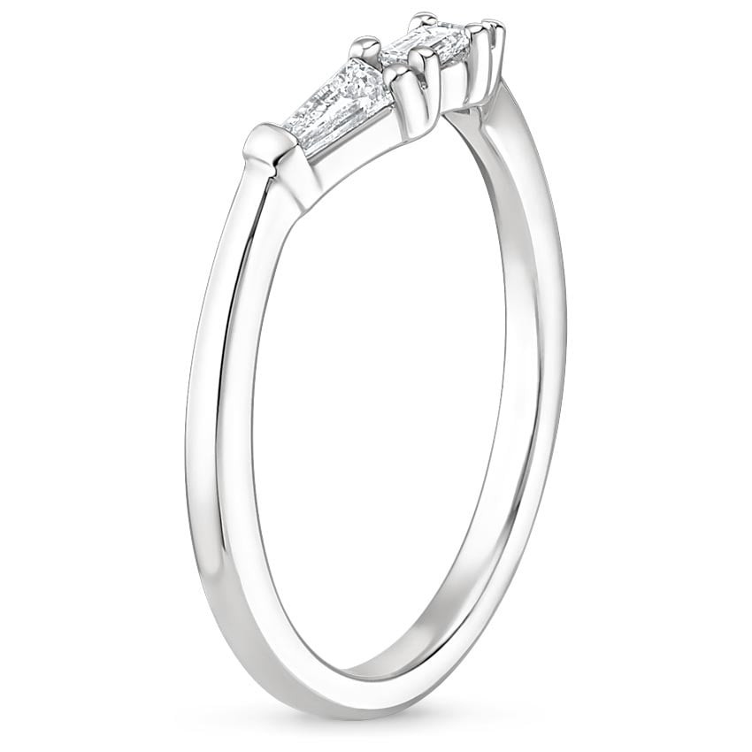 18K White Gold Tapered Baguette Diamond Ring, large side view