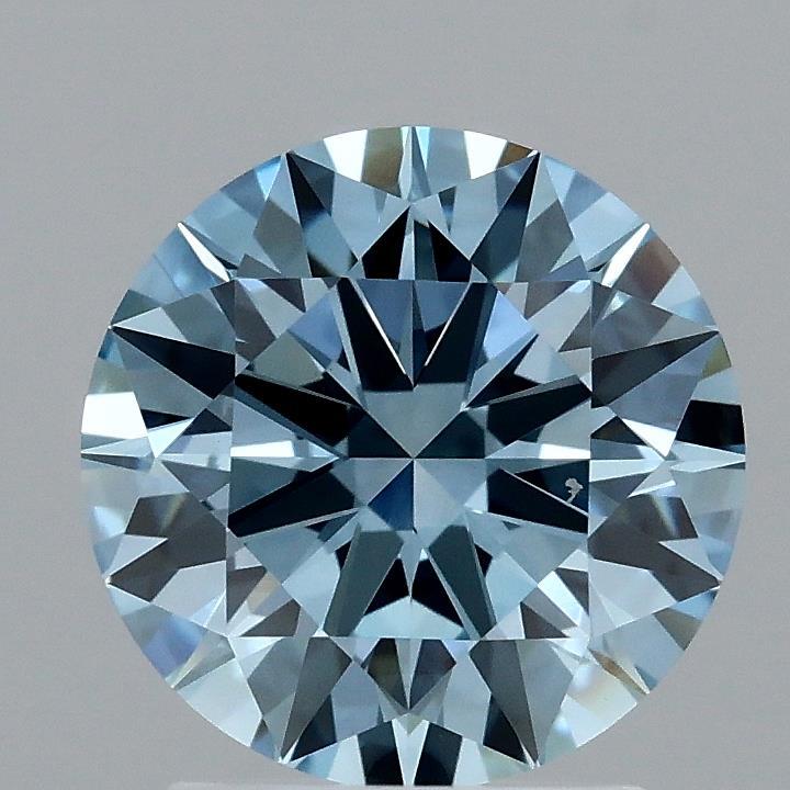 2.08 Ct. Fancy Vivid Blue Round Lab Grown Diamond
