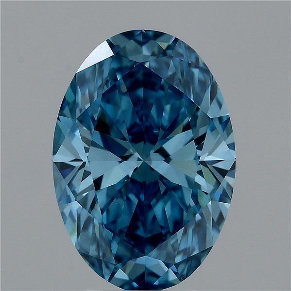 5.25 Ct. Fancy Vivid Blue Oval Lab Grown Diamond