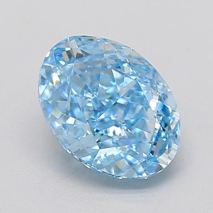 2.04 Ct. Fancy Vivid  Blue Oval Lab Grown Diamond