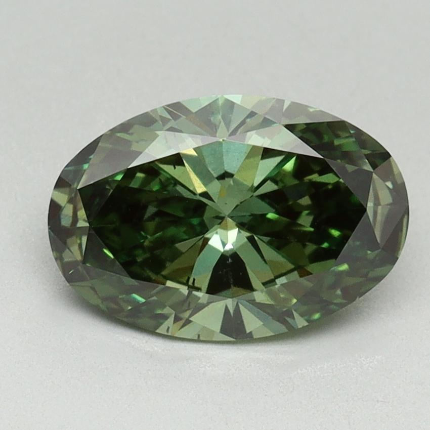1.56 Ct. Fancy Vivid Pacific Green Oval Lab Grown Diamond