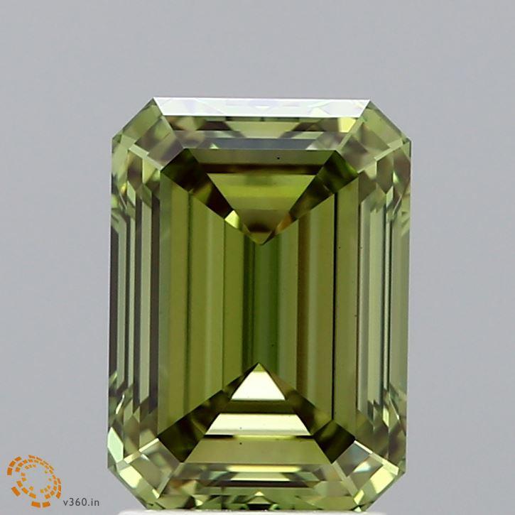 2.59 Ct. Fancy Vivid  Green Emerald Lab Grown Diamond