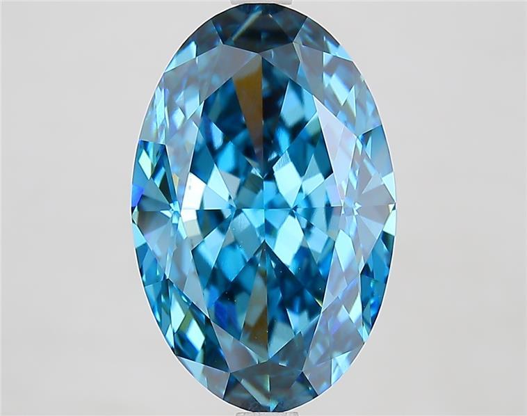 6.70 Ct. Fancy Vivid  Blue Oval Lab Grown Diamond