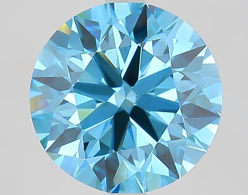 4.24 Ct. Fancy Vivid Blue Round Lab Grown Diamond
