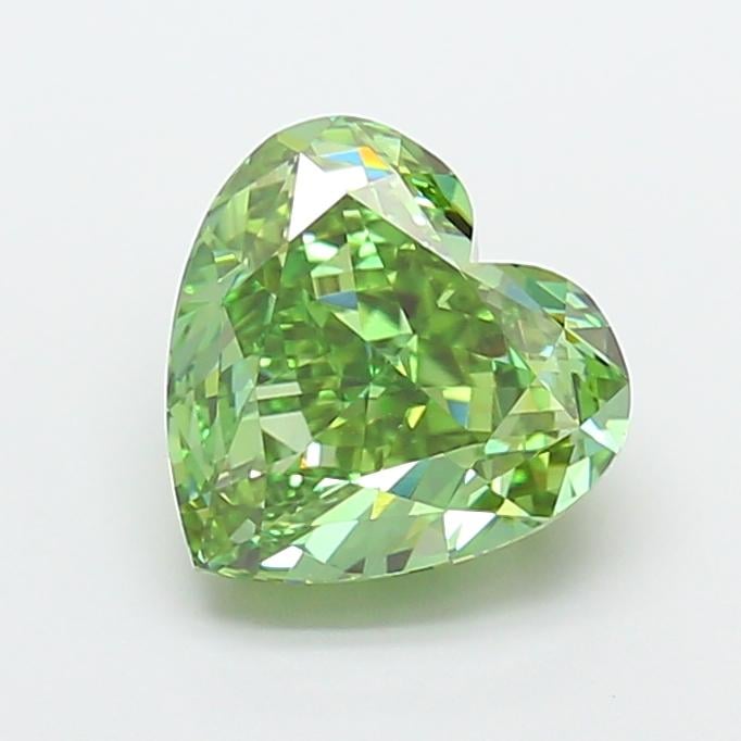 3.70 Ct. Fancy Vivid Green Heart Lab Grown Diamond