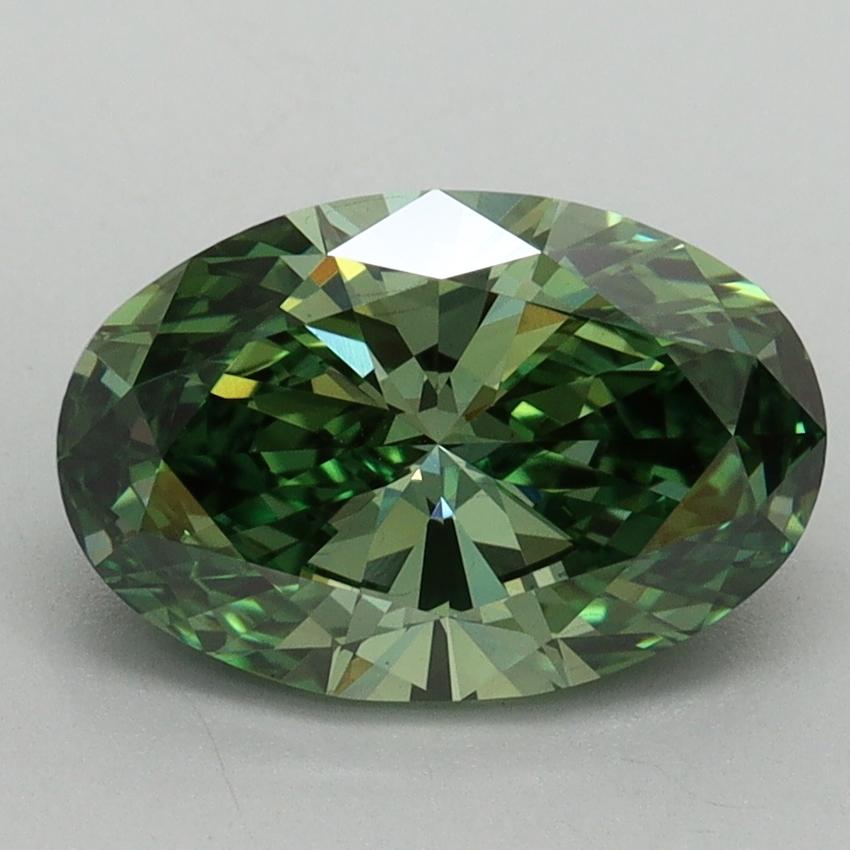 2.04 Ct. Fancy Vivid Pacific Green Oval Lab Grown Diamond
