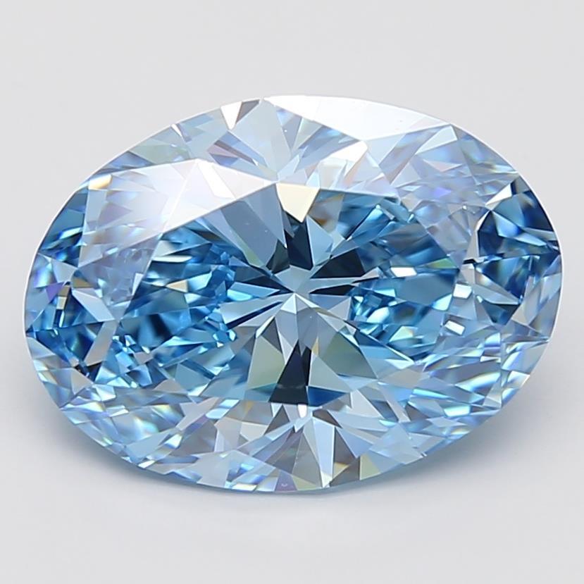 3.36 Ct. Fancy Vivid Blue Oval Lab Grown Diamond