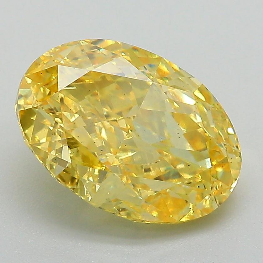 3.02 Ct. Fancy Vivid Yellow Oval Lab Grown Diamond