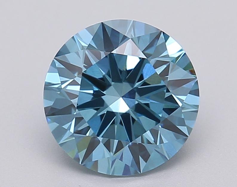 1.52 Ct. Fancy Vivid Blue Round Lab Grown Diamond