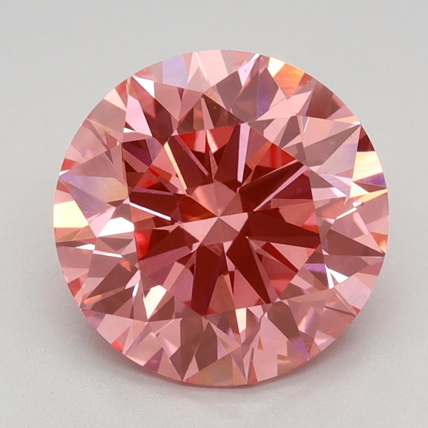 2.65 Ct. Fancy Vivid Pink Round Lab Grown Diamond