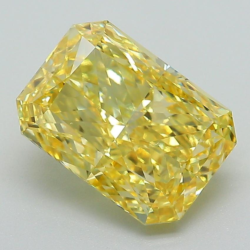 3.42 Ct. Fancy Vivid Yellow Radiant Lab Grown Diamond