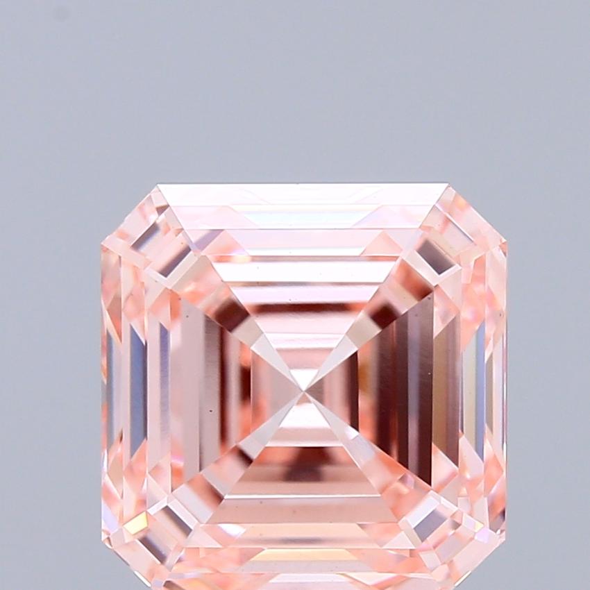 3.02 Ct. Fancy Intense Pink Asscher Lab Grown Diamond