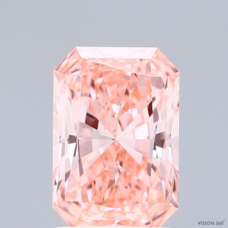 1.66 Ct. Fancy Vivid Pink Radiant Lab Grown Diamond