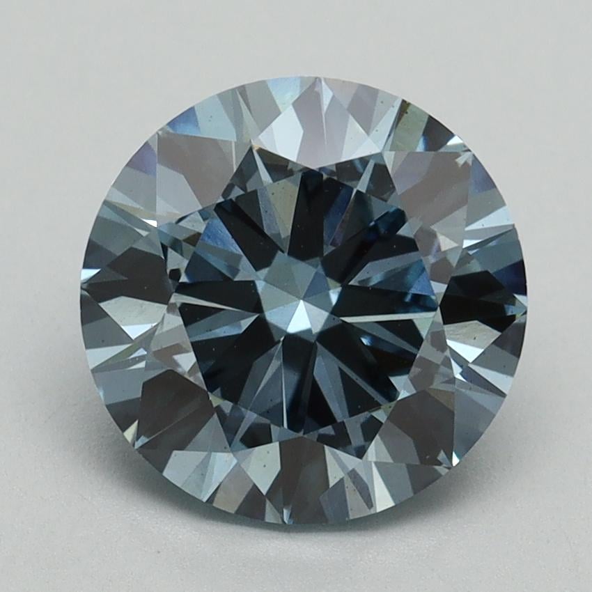 3.01 Ct. Fancy Vivid Blue Round Lab Grown Diamond