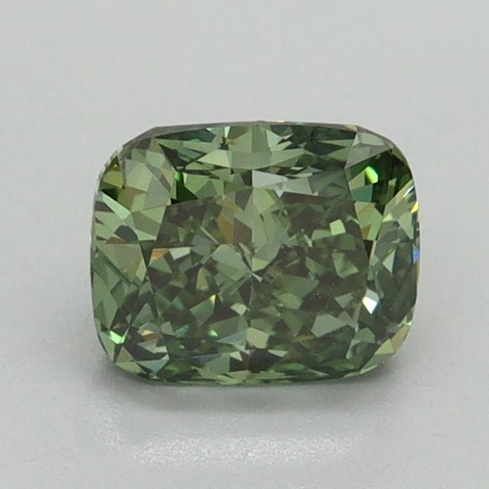 1.05 Ct. Fancy Vivid Green Cushion Lab Grown Diamond