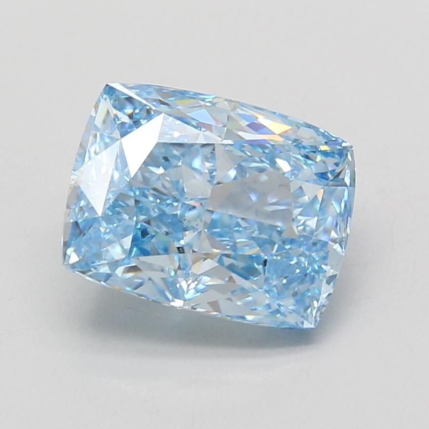 5.09 Ct. Fancy Vivid Blue Cushion Lab Grown Diamond