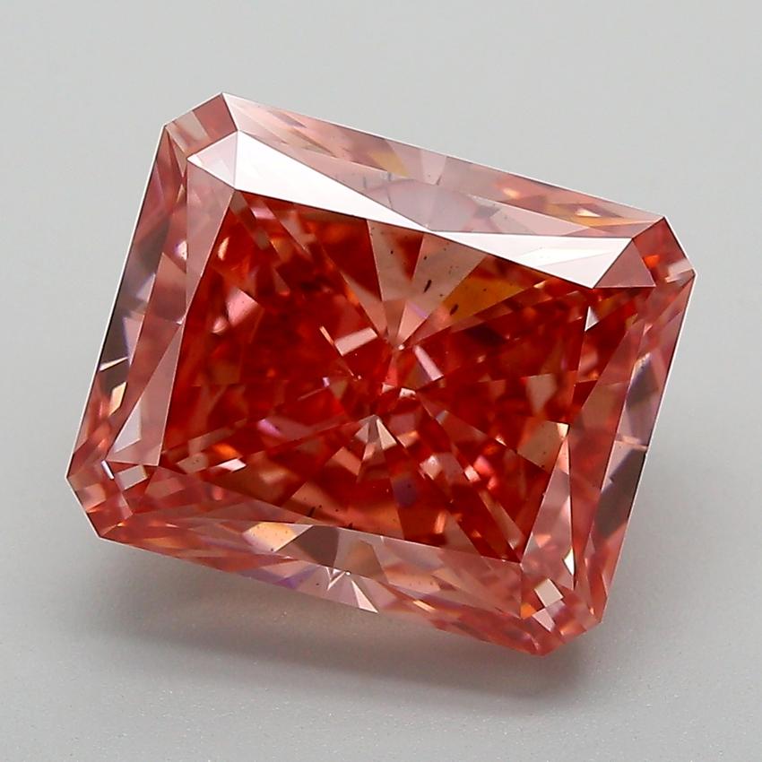 6.38 Ct. Fancy Vivid  Pink Radiant Lab Grown Diamond