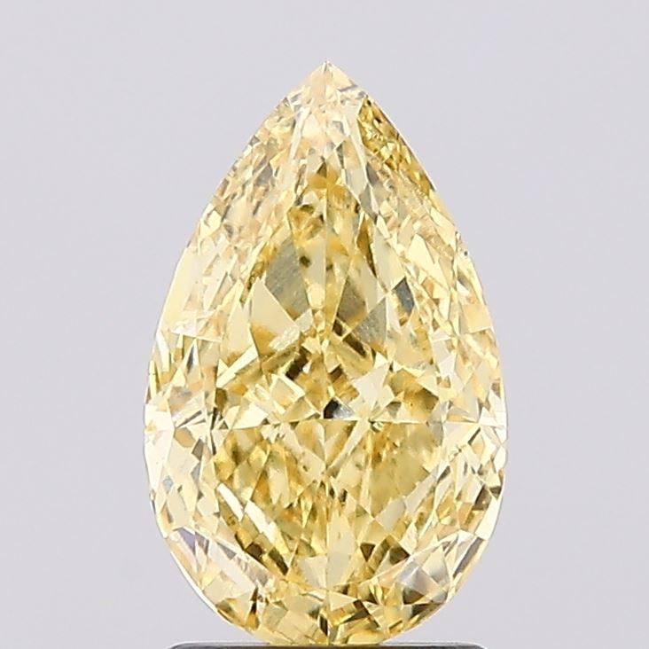 1.65 Ct. Fancy Vivid  Yellow Pear Lab Grown Diamond