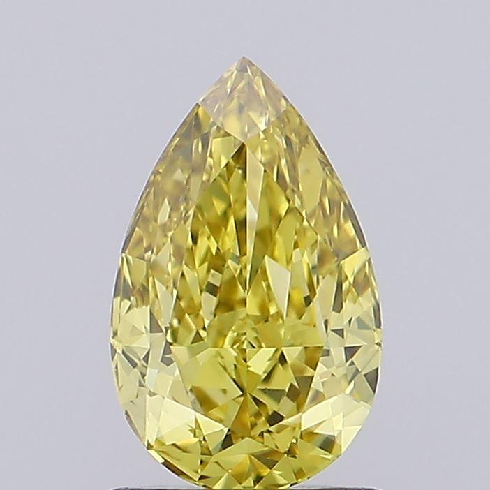 0.86 Ct. Fancy Intense  Yellow Pear Lab Grown Diamond