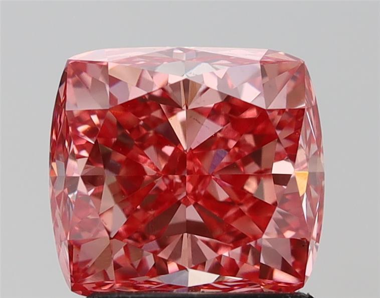 2.51 Ct. Fancy Vivid Pink Cushion Lab Grown Diamond
