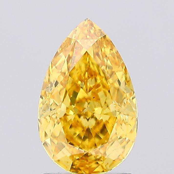 1.55 Ct. Fancy Vivid Yellow Pear Lab Grown Diamond