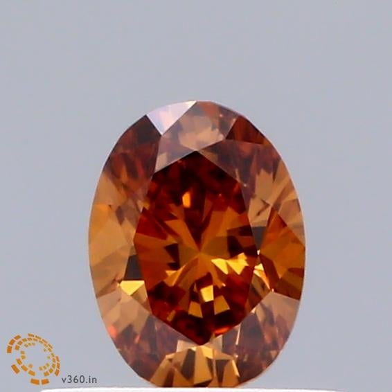 0.31 Ct. Fancy Vivid Orange Oval Lab Grown Diamond