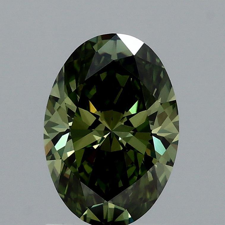 1.40 Ct. Fancy Vivid Green Oval Lab Grown Diamond