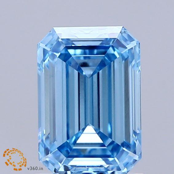 1.54 Ct. Fancy Vivid Blue Emerald Lab Grown Diamond