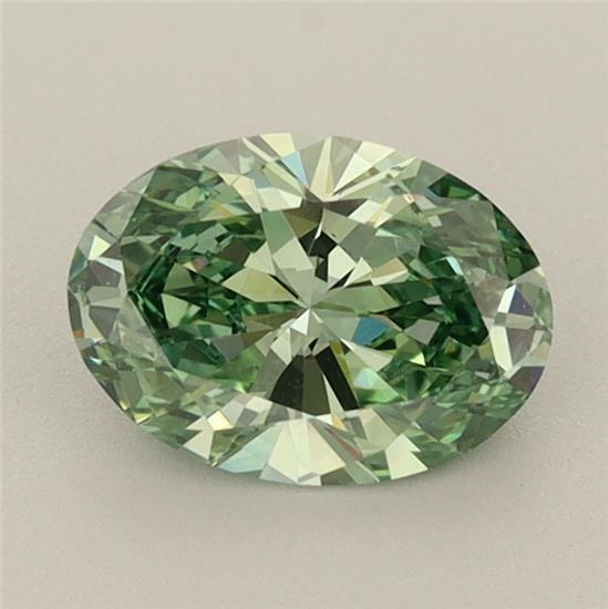 1.00 Ct. Fancy Vivid Green Oval Lab Grown Diamond