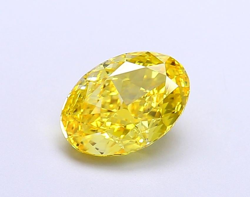 1.66 Ct. Fancy Vivid Yellow Oval Lab Grown Diamond