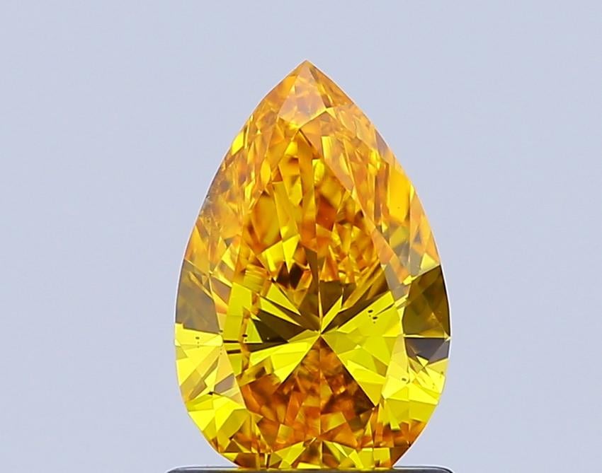 1.00 Ct. Fancy Vivid Yellow Pear Lab Grown Diamond