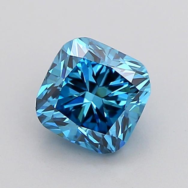 1.03 Ct. Fancy Vivid Blue Cushion Lab Grown Diamond