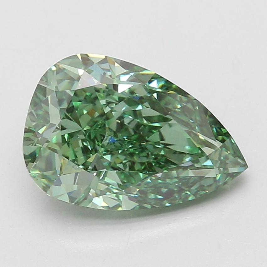 4.13 Ct. Fancy Vivid Green Pear Lab Grown Diamond