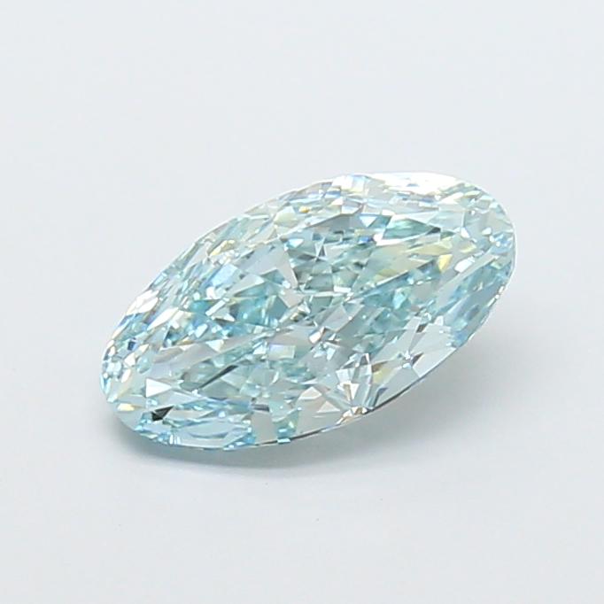 2.42 Ct. Fancy Intense Blue Green Oval Lab Grown Diamond
