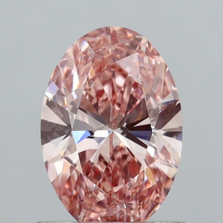 1.04 Ct. Fancy Vivid Brownish Pink Oval Lab Grown Diamond