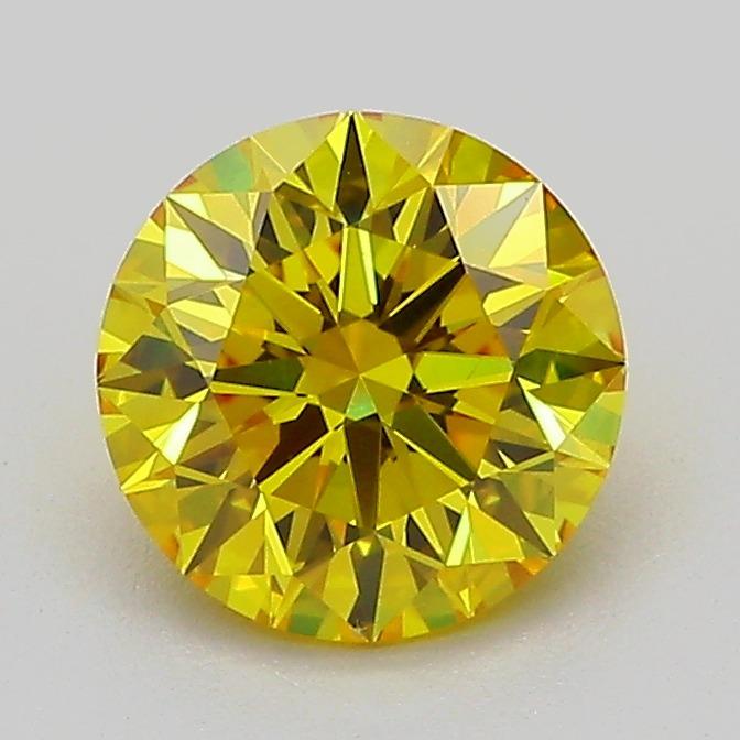 1.22 Ct. Fancy Vivid  Yellow Round Lab Grown Diamond