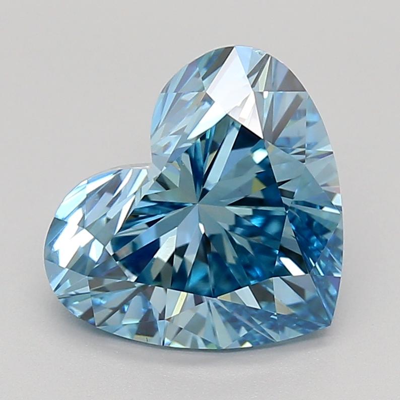 3.04 Ct. Fancy Vivid Blue Heart Lab Grown Diamond