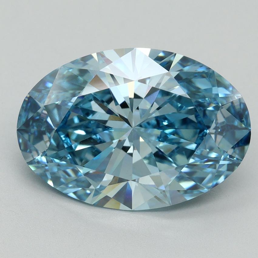 6.07 Ct. Fancy Vivid Blue Oval Lab Grown Diamond