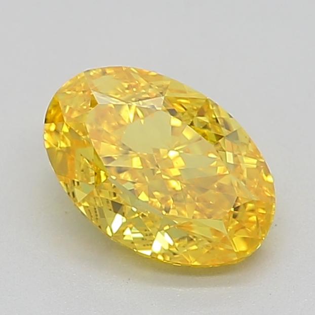 0.70 Ct. Fancy Vivid Yellow Oval Lab Grown Diamond