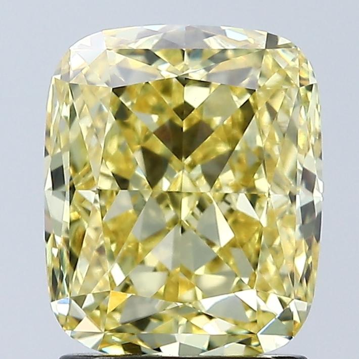 2.09 Ct. Fancy Vivid Yellow Cushion Lab Grown Diamond