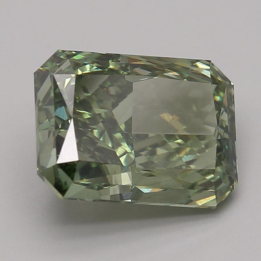 5.11 Ct. Fancy Vivid Green Radiant Lab Grown Diamond