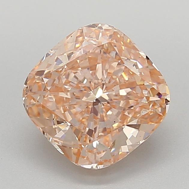 2.79 Ct. Fancy Intense Pinkish Orange Cushion Lab Grown Diamond