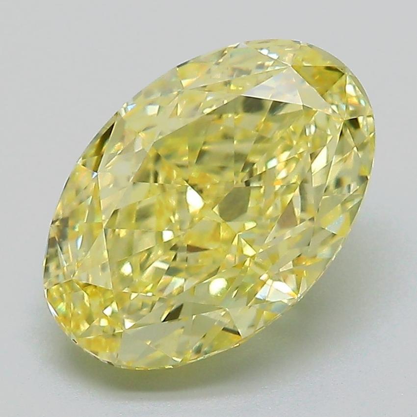 3.61 Ct. Fancy Intense Yellow Oval Lab Grown Diamond