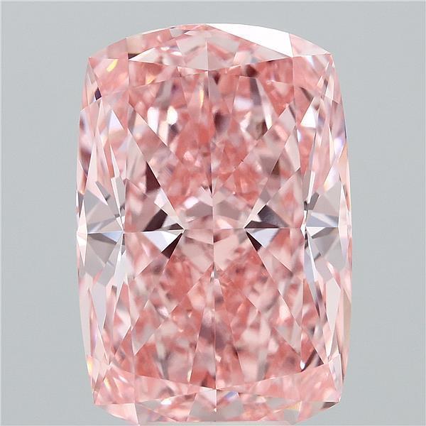 7.33 Ct. Fancy Vivid Pink Cushion Lab Grown Diamond