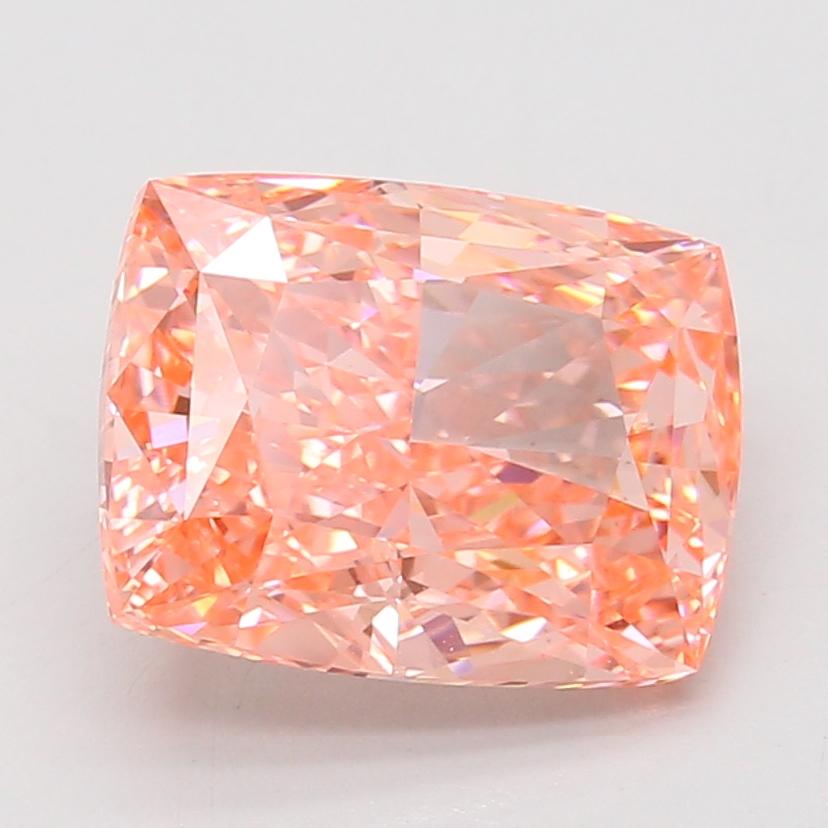 5.09 Ct. Fancy Vivid Pink Cushion Lab Grown Diamond