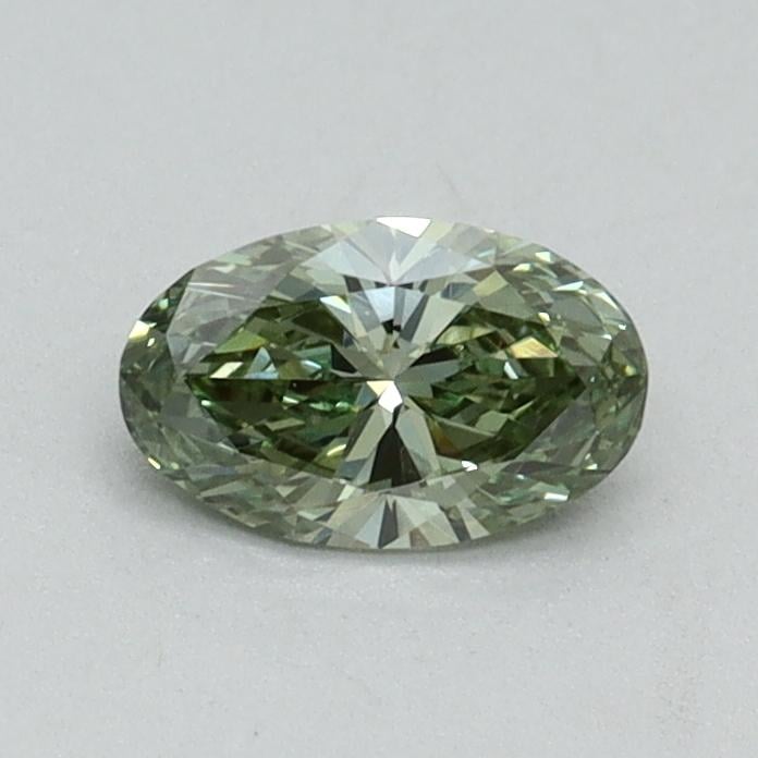 0.31 Ct. Fancy Vivid Green Oval Lab Grown Diamond