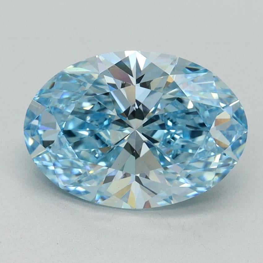 2.51 Ct. Fancy Vivid Blue Oval Lab Grown Diamond