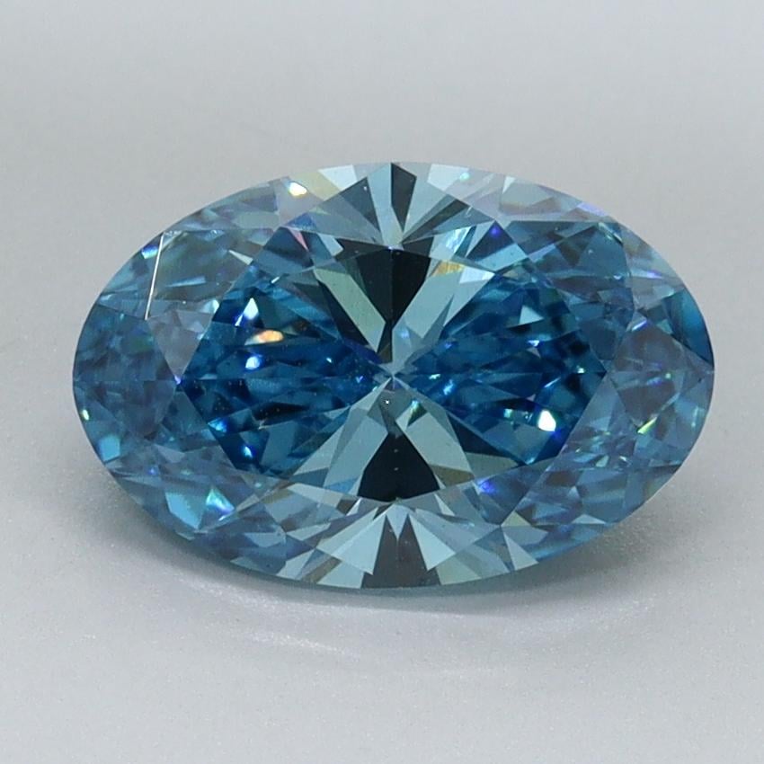 1.50 Ct. Fancy Vivid Blue Oval Lab Grown Diamond